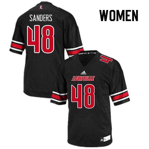 Women #48 Dakarian Sanders Louisville Cardinals College Football Jerseys Sale-Black - Click Image to Close